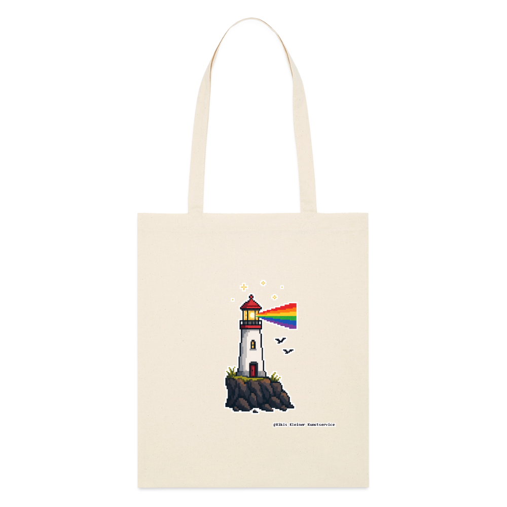 Regenbogen-Leuchtturm Stoffbeutel - Bio - Natur