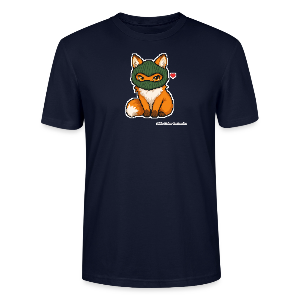 Fuchs mit grüner Sturmhaube T-Shirt - Unisex & Bio - Navy