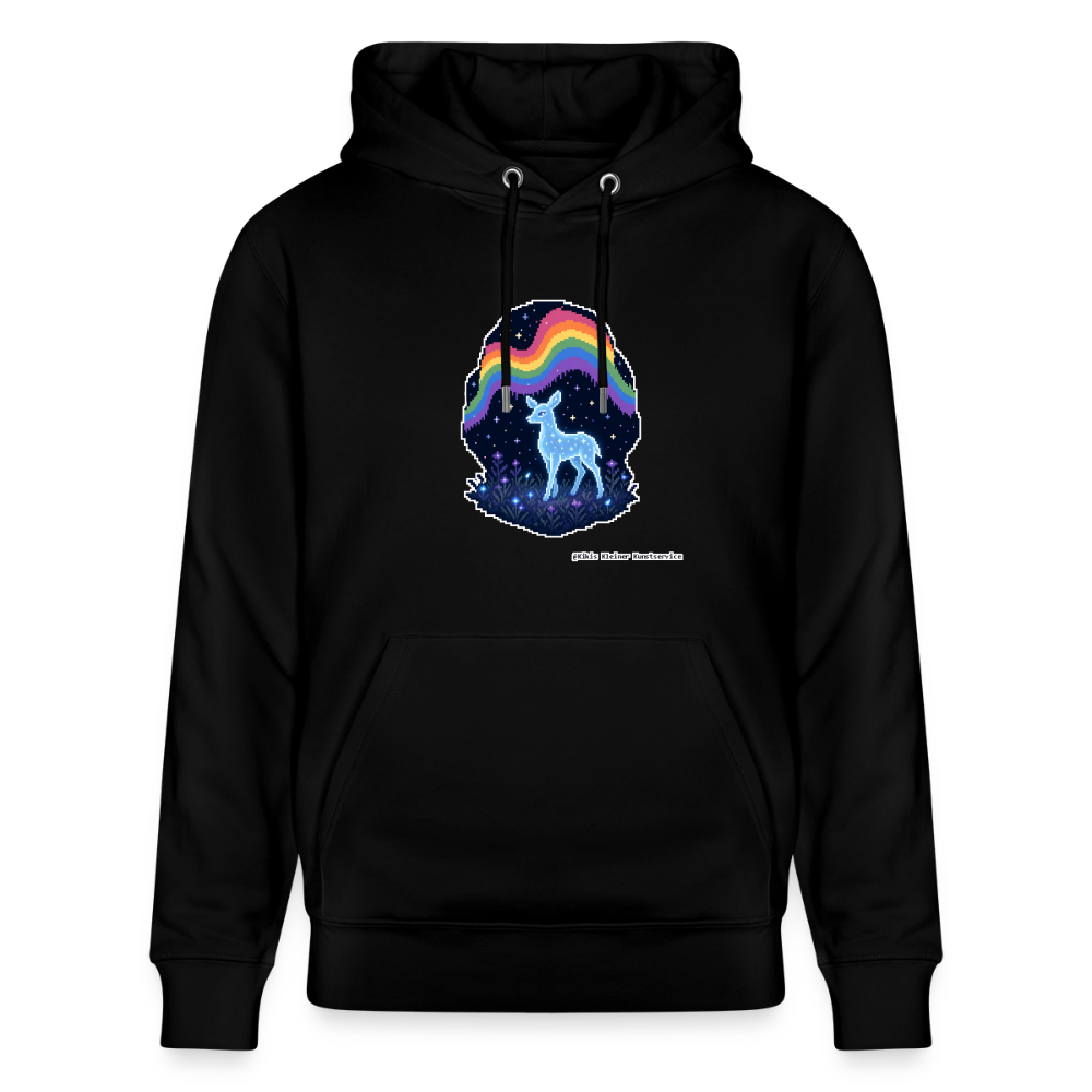 Reh im Polarlicht Hoodie - Unisex & Bio - Schwarz