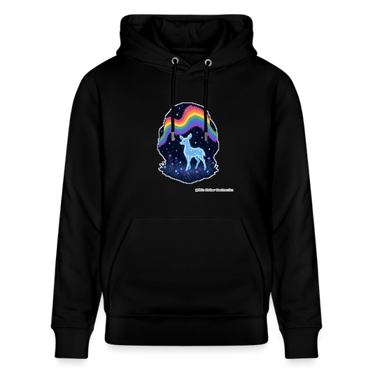 Reh im Polarlicht Hoodie - Unisex & Bio - Schwarz