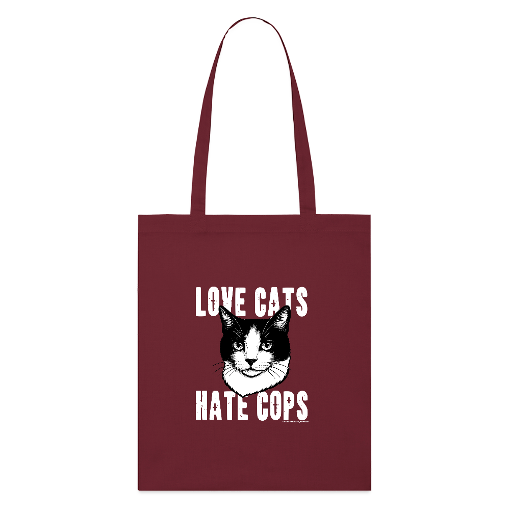 Love Cats Stoffbeutel - Bio - Burgunderrot