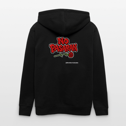 No Pasarán mit Nelke Kapuzenjacke - Unisex & Bio - Schwarz