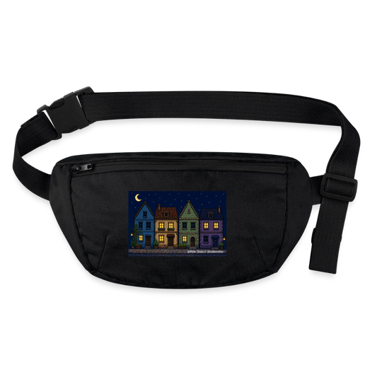 Häuser bei Nacht Gürteltasche - Bio - Schwarz
