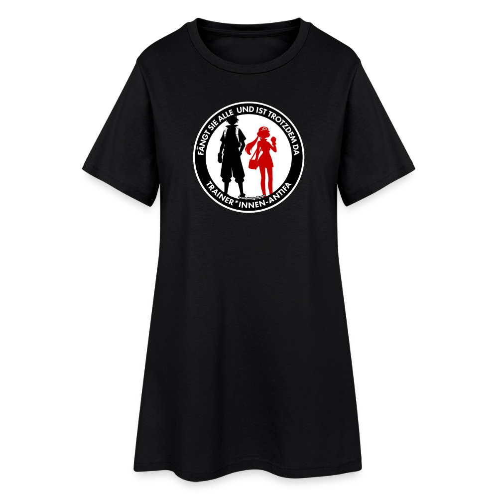 Trainer*innen-Antifa T-Shirt-Kleid - Schwarz