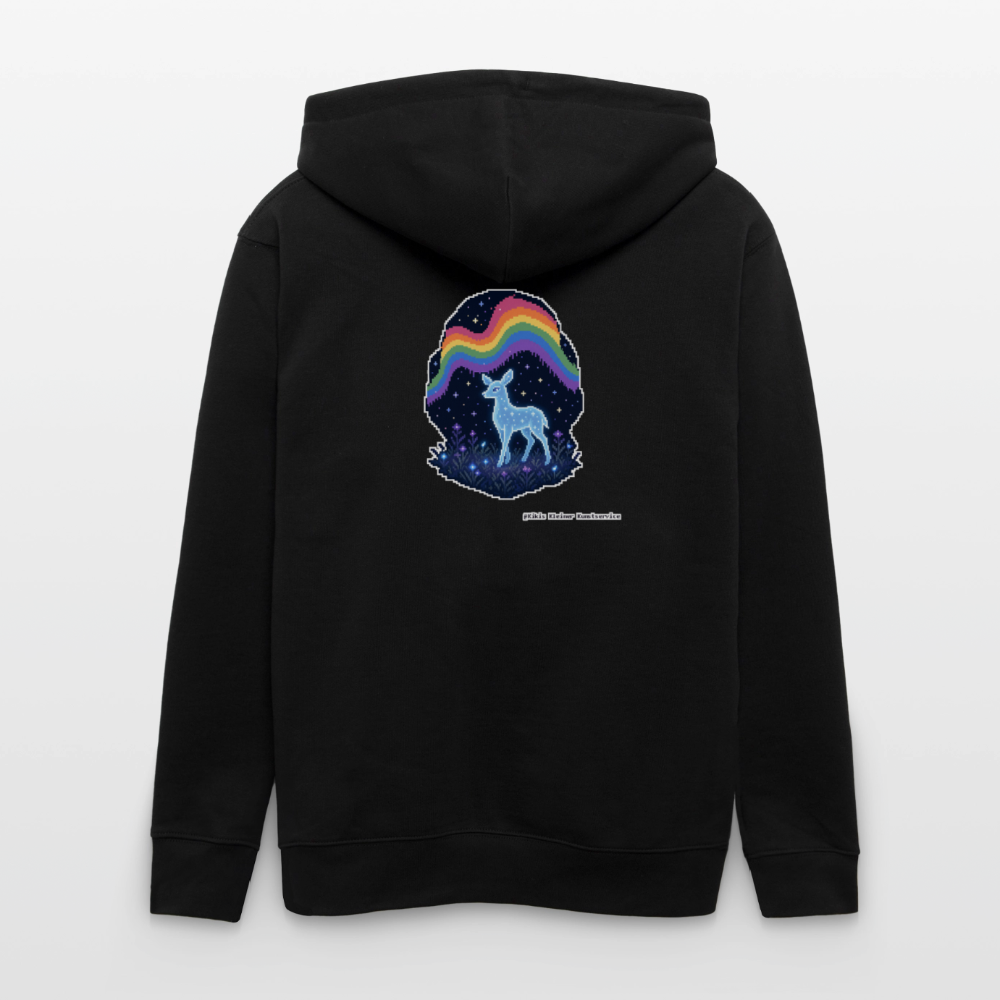 Reh im Polarlicht Kapuzenjacke - Unisex & Bio - Schwarz