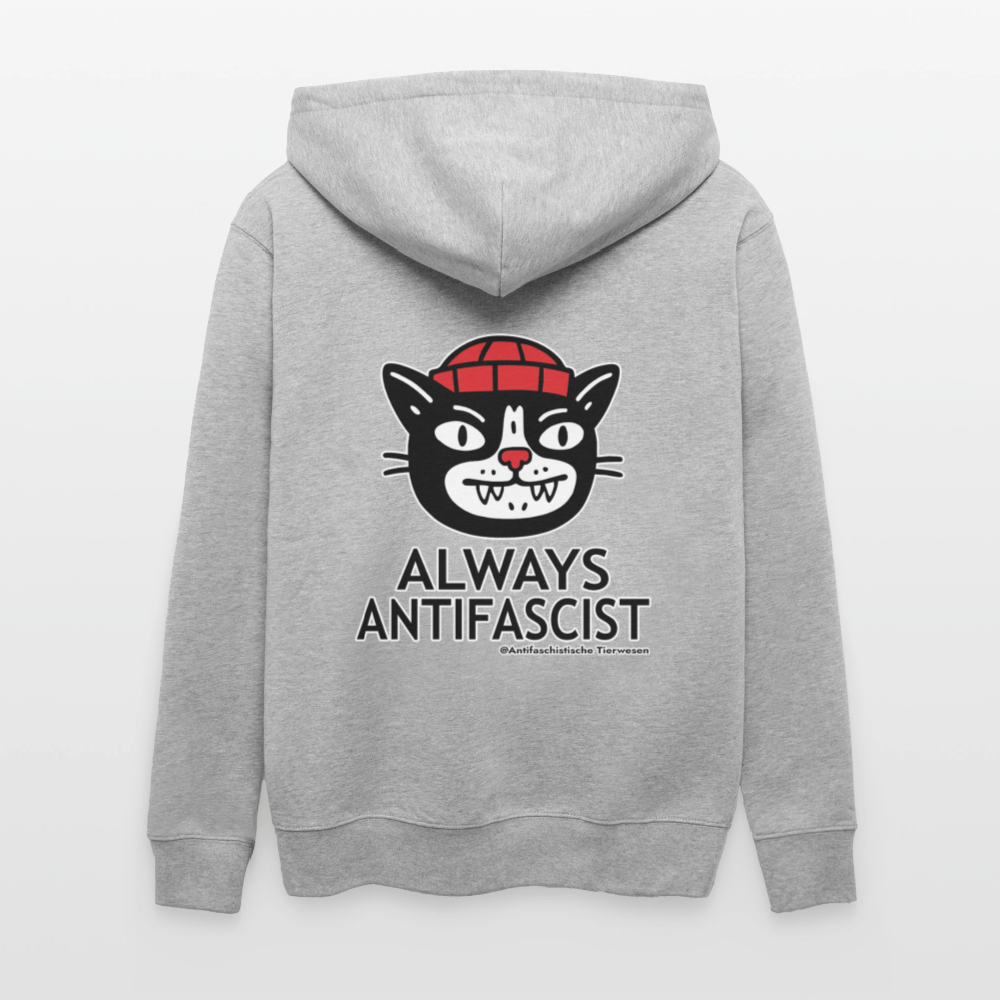Always Antifascist Kapuzenjacke - Unisex & Bio - Grau meliert