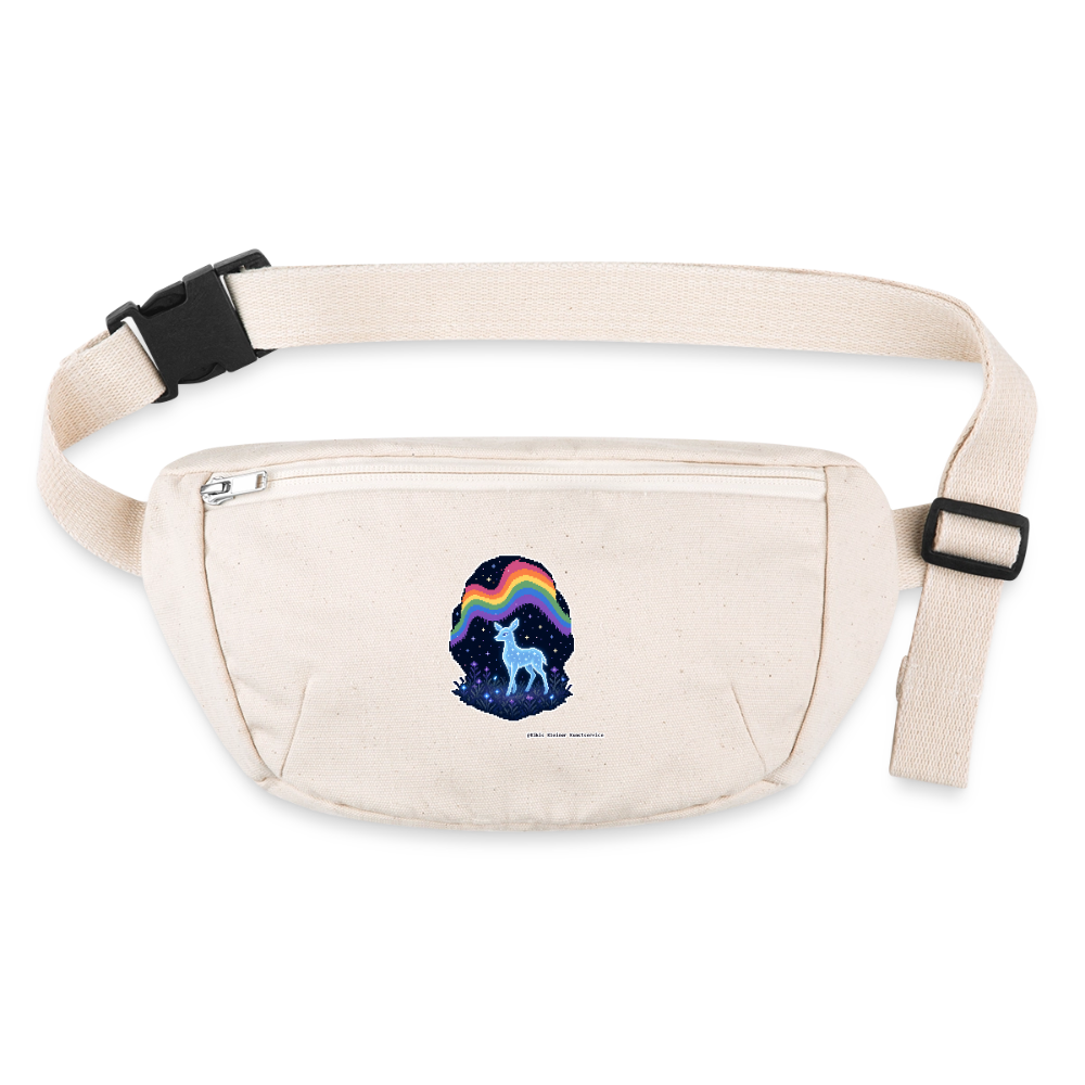 Reh im Polarlicht Gürteltasche - Bio - Naturweiß