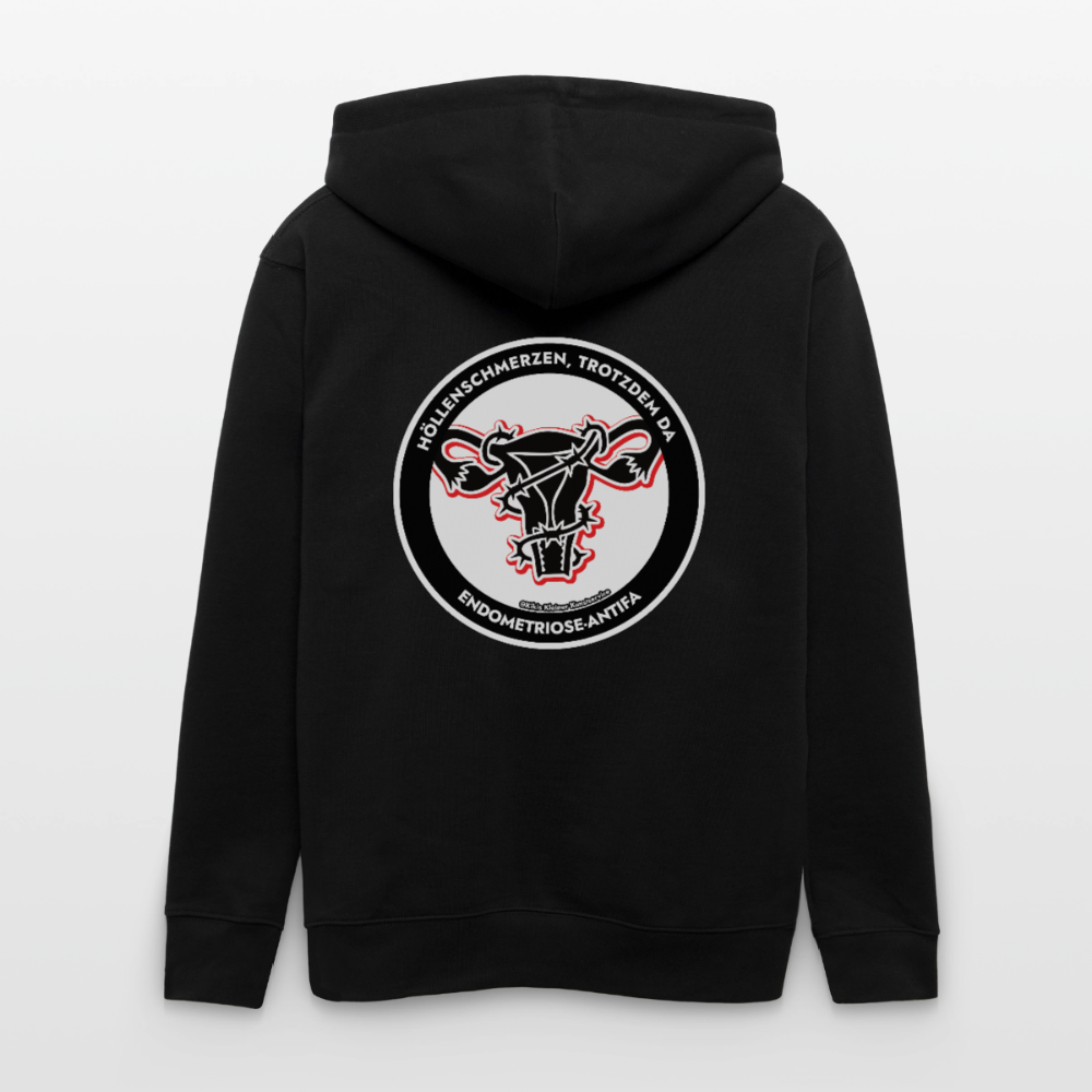 Endometriose-Antifa Kapuzenjacke - Unisex & Bio - Schwarz