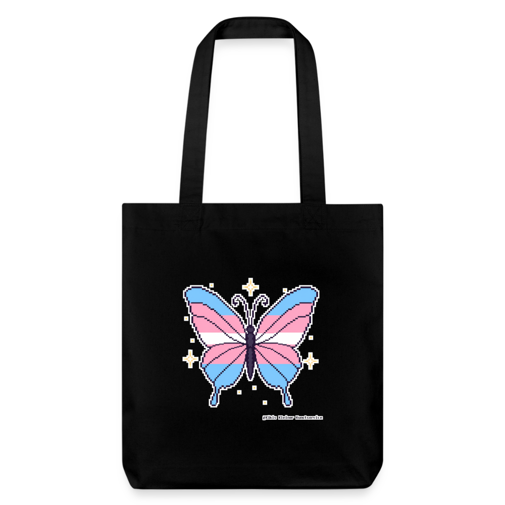 Trans-Schmetterling Stoffbeutel - Recycelt Heavyweight - Schwarz