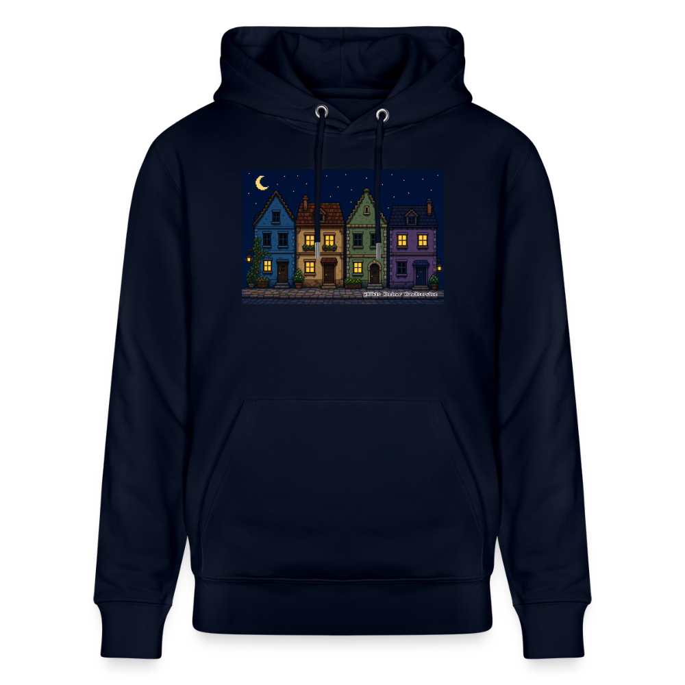 Häuser bei Nacht Hoodie - Unisex & Bio - Navy