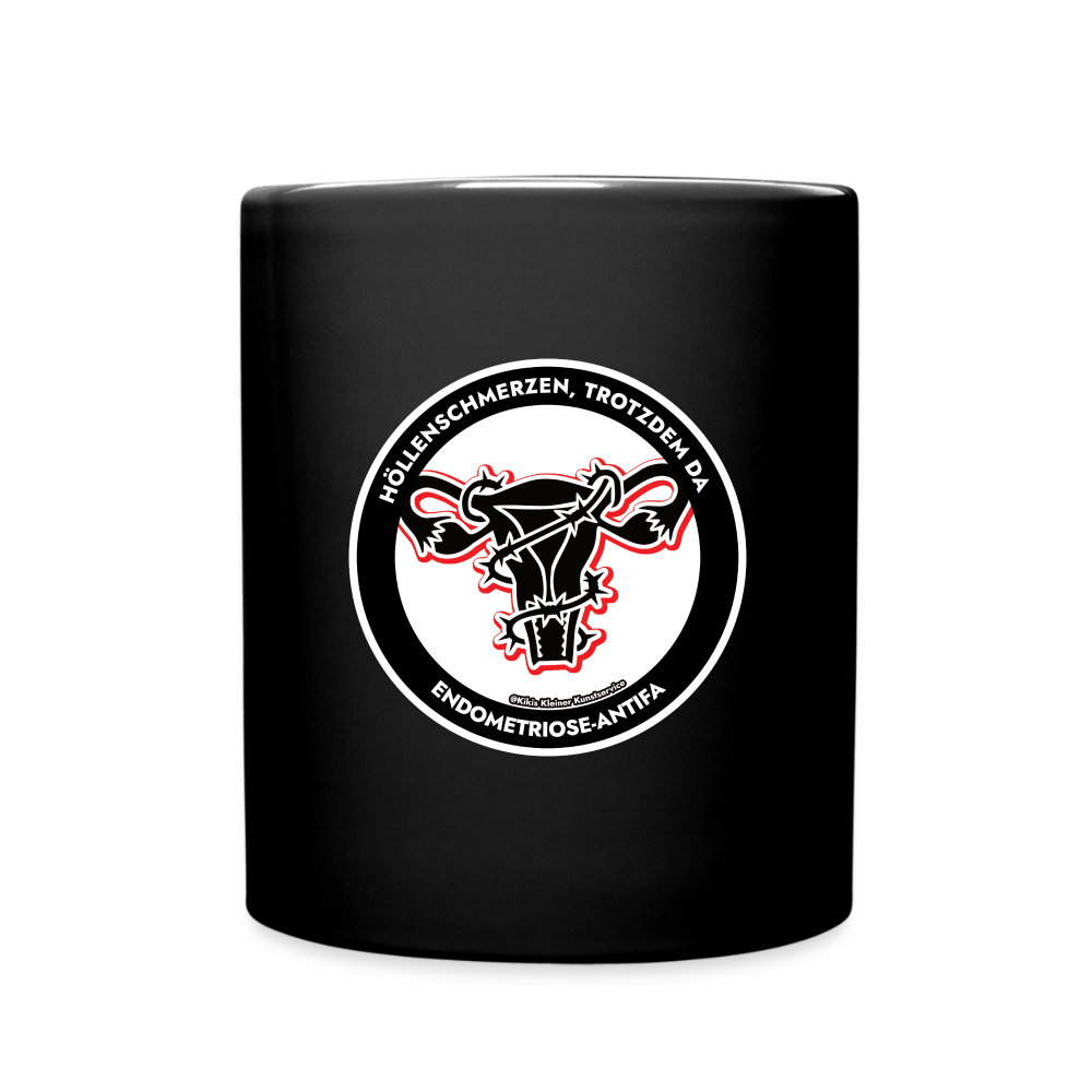 Endometriose-Antifa Keramik-Tasse - Schwarz