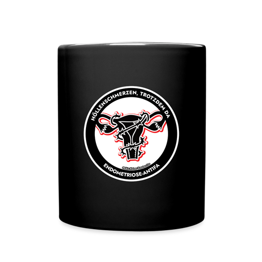 Endometriose-Antifa Keramik-Tasse - Schwarz