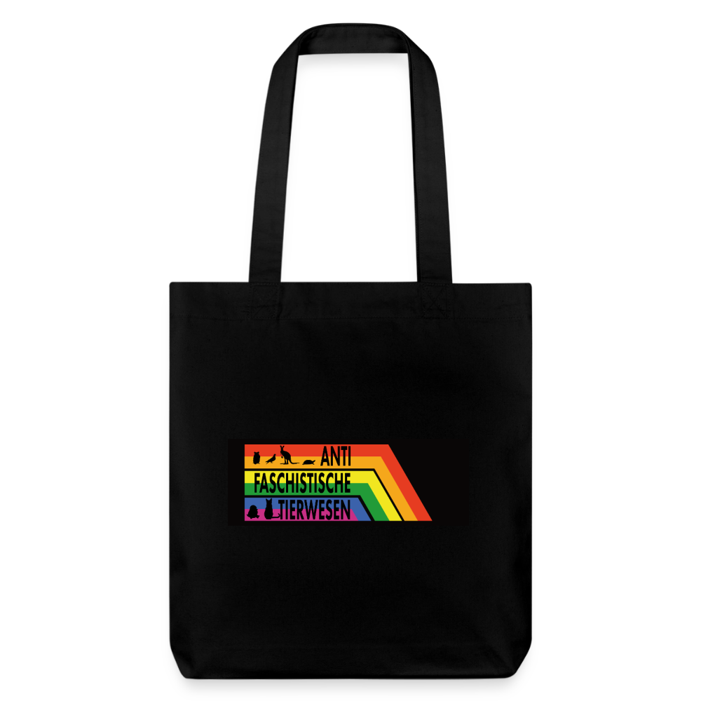 Antifaschistische Tierwesen Stoffbeutel - Recycelt Heavyweight - Schwarz