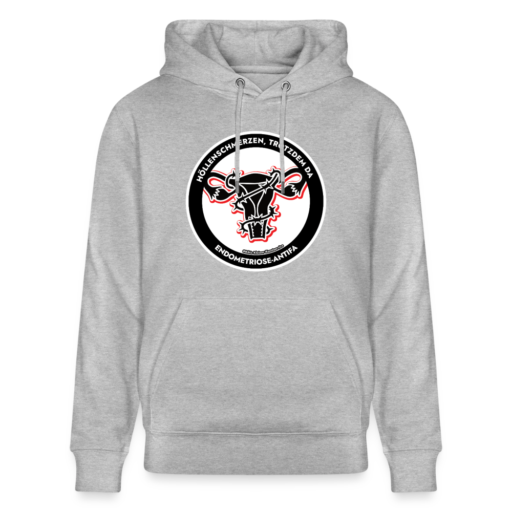 Endometriose-Antifa Hoodie - Unisex & Bio - Grau meliert