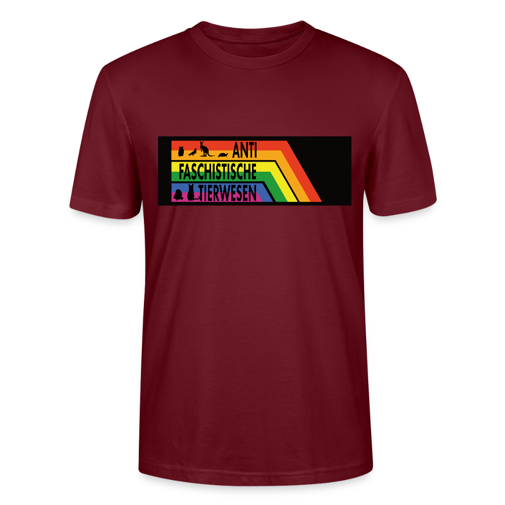 Antifaschistische Tierwesen T-Shirt - Unisex & Bio - Burgunderrot