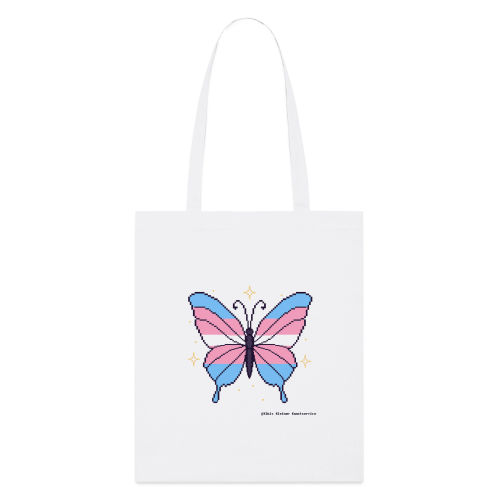 Trans-Schmetterling Stoffbeutel - Bio - Weiß