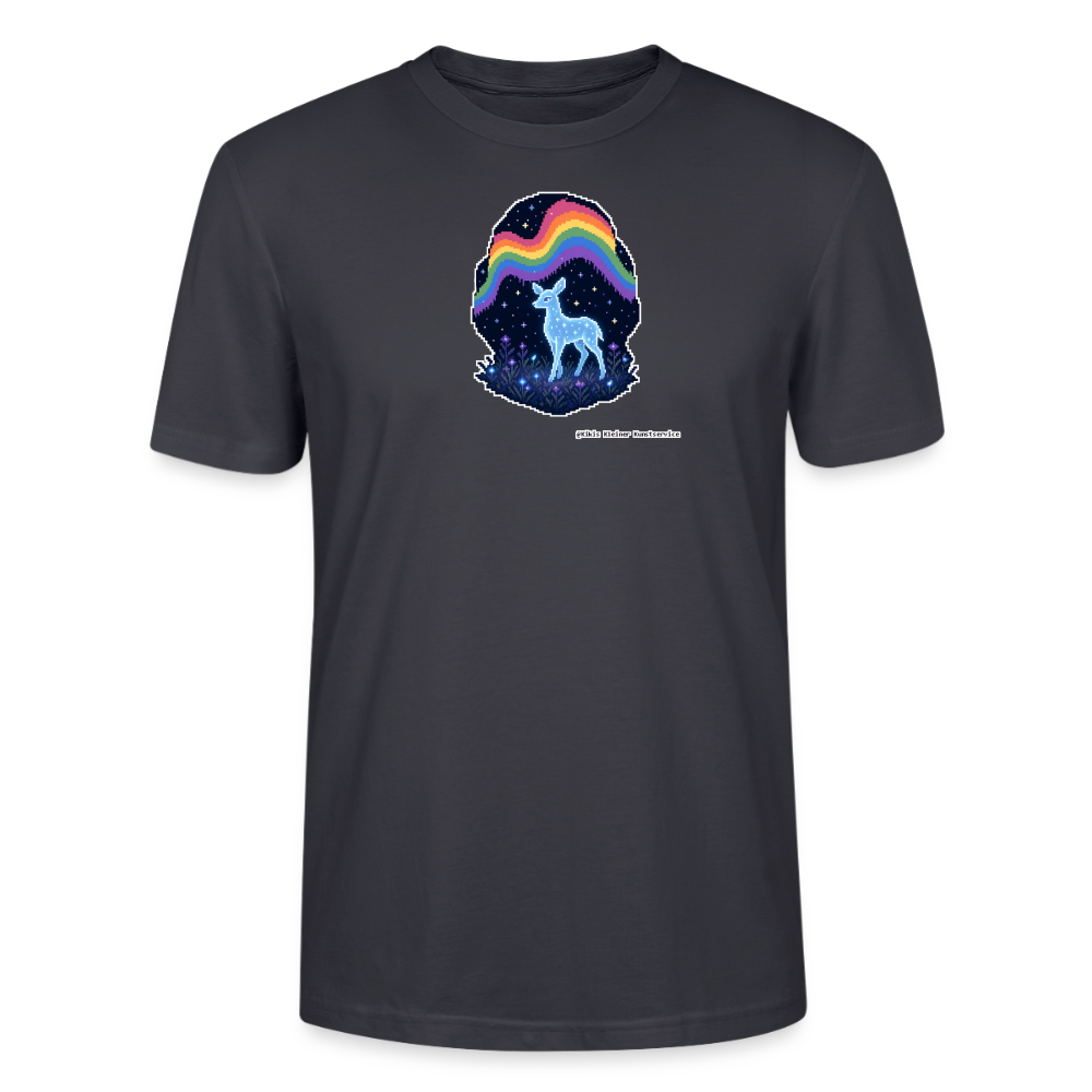 Reh im Polarlicht T-Shirt - Unisex & Bio - Dunkles Graublau