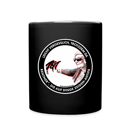 Rentner*innen-Antifa Keramik-Tasse - Schwarz