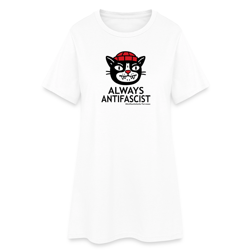 Always Antifascist T-Shirt-Kleid - Weiß