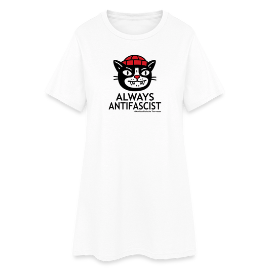 Always Antifascist T-Shirt-Kleid - Weiß