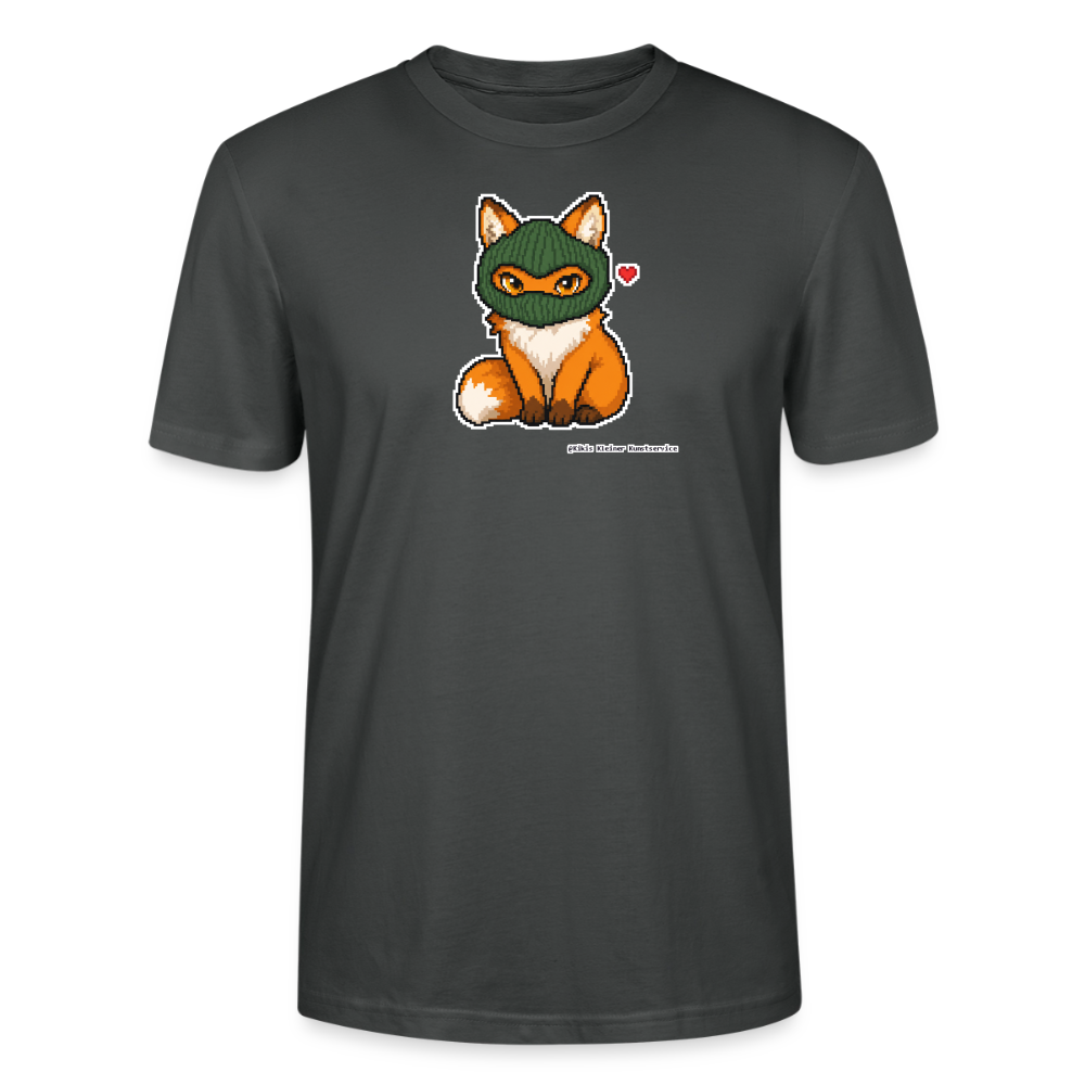 Fuchs mit grüner Sturmhaube T-Shirt - Unisex & Bio - Anthrazit