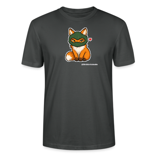 Fuchs mit grüner Sturmhaube T-Shirt - Unisex & Bio - Anthrazit