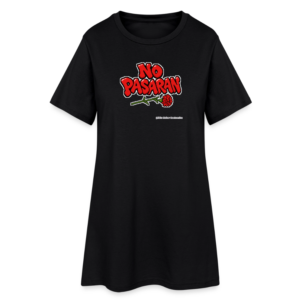 No Pasarán mit Nelke T-Shirt-Kleid - Schwarz