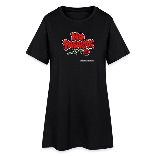 No Pasarán mit Nelke T-Shirt-Kleid - Schwarz