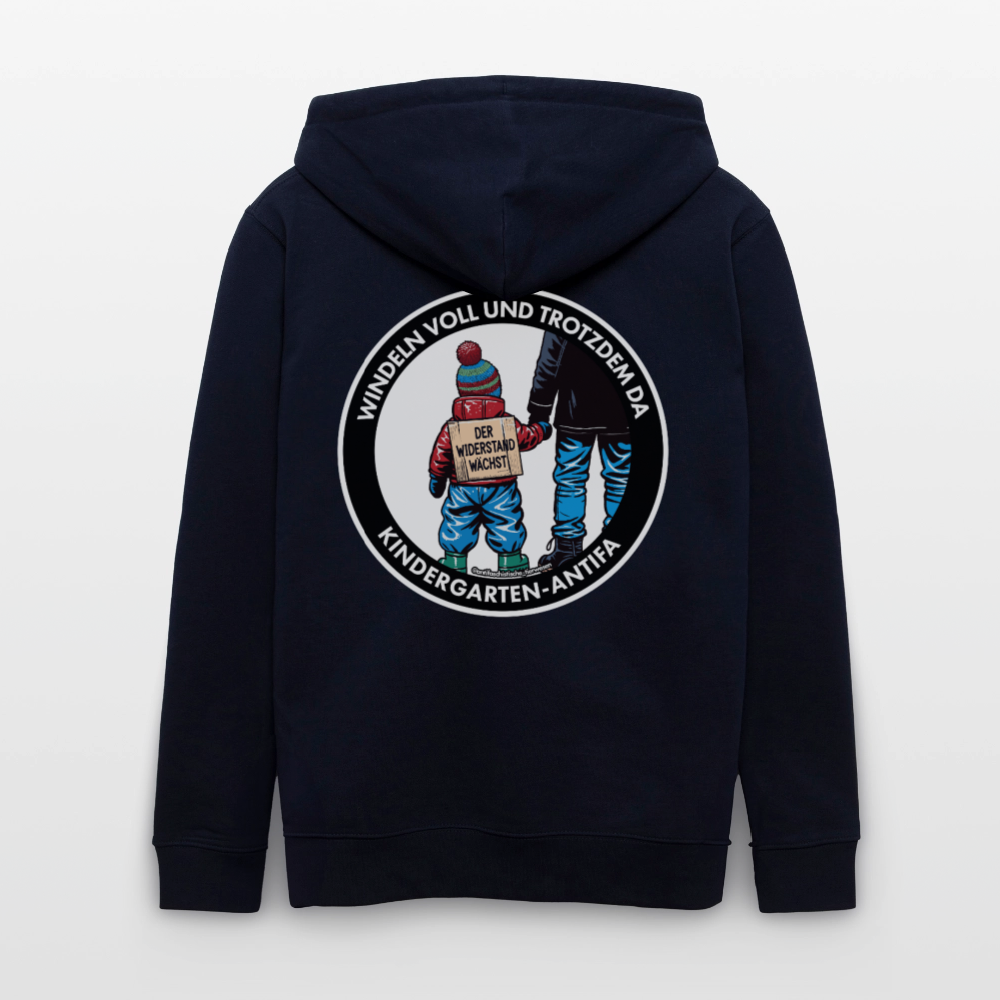 Kindergarten-Antifa Kapuzenjacke - Unisex & Bio - Navy