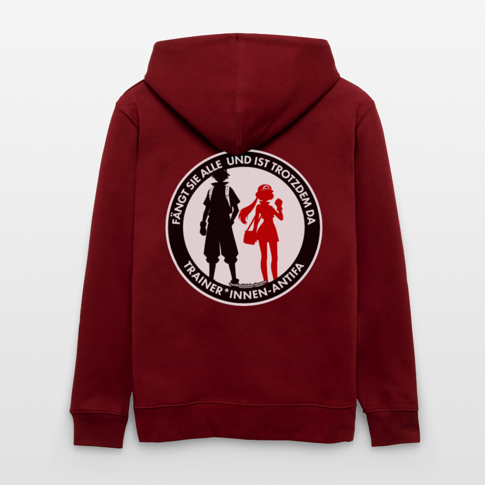 Trainer*innen-Antifa Kapuzenjacke - Unisex & Bio - Burgunderrot