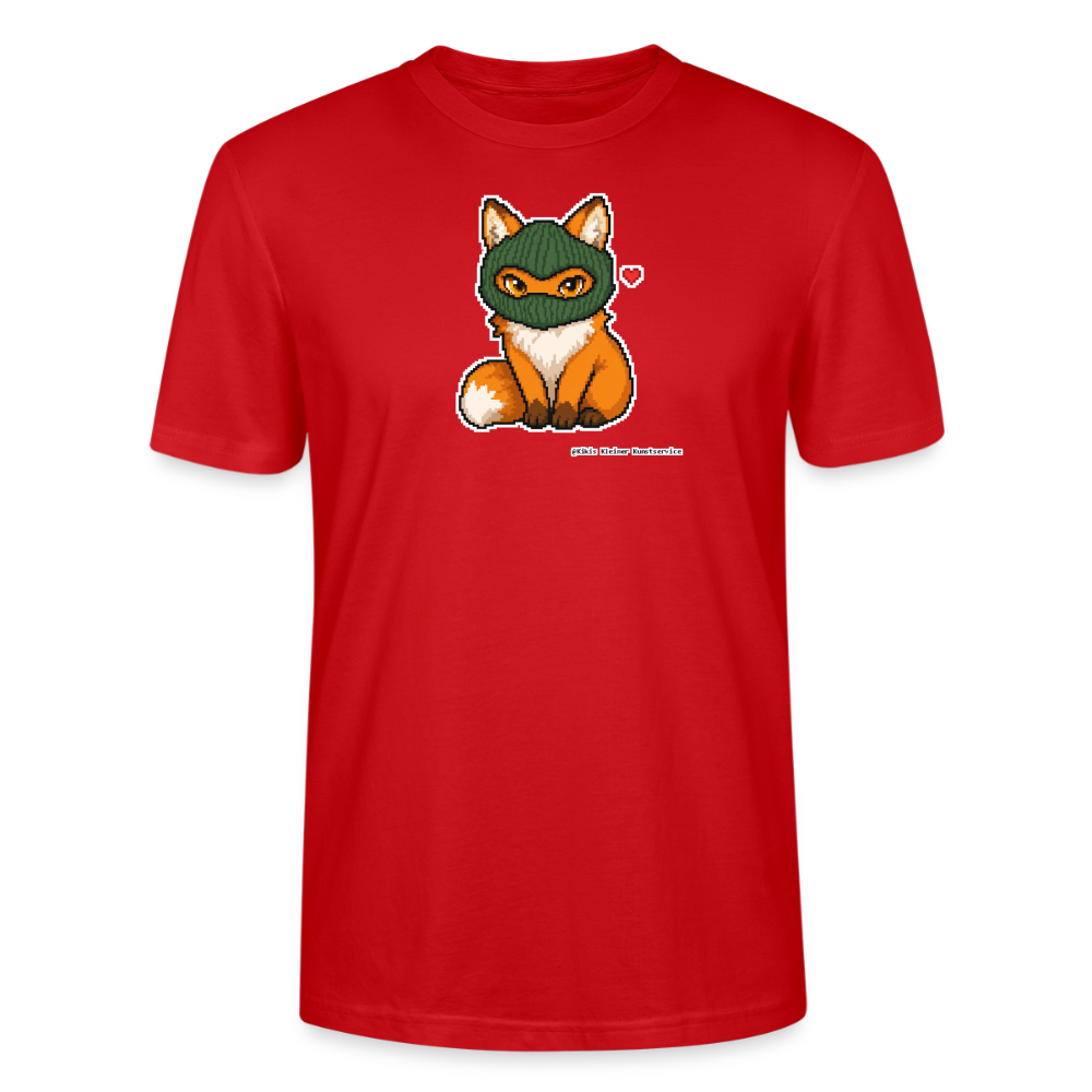 Fuchs mit grüner Sturmhaube T-Shirt - Unisex & Bio - Rot