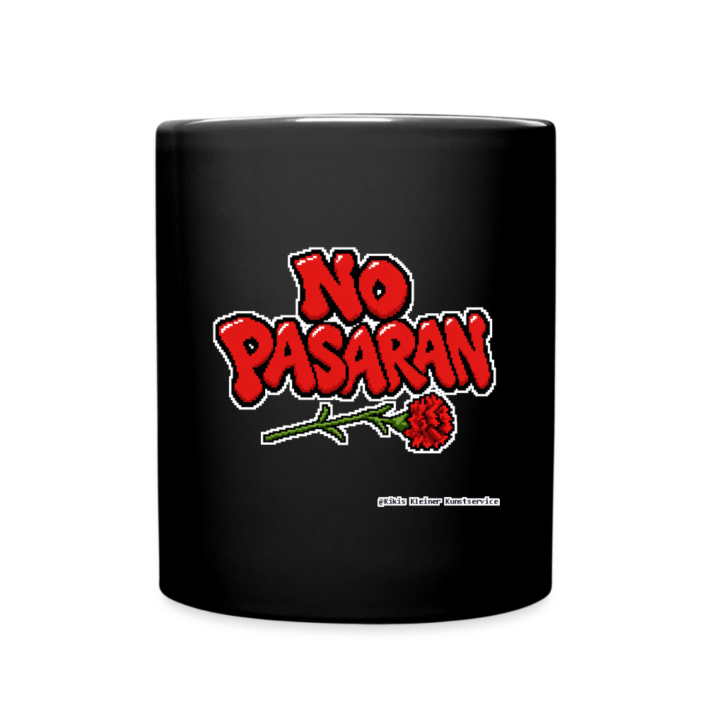 No Pasarán mit Nelke Keramik-Tasse - Schwarz