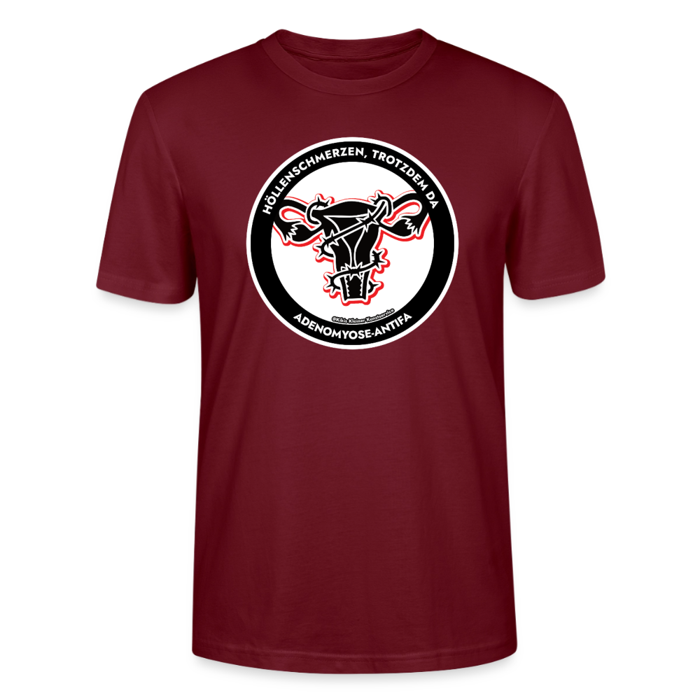 Adenomyose-Antifa T-Shirt - Unisex & Bio - Burgunderrot