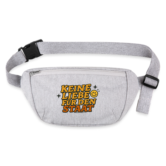 Keine Liebe für den Staat Gürteltasche - Bio - Grau meliert