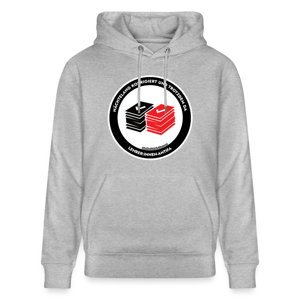 Lehrer:innen-Antifa Hoodie - Unisex & Bio - Grau meliert