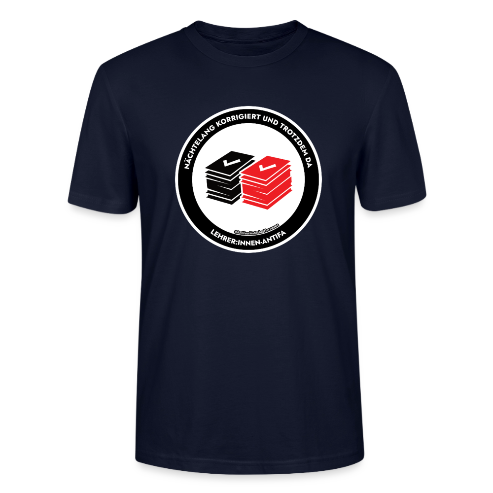 Lehrer:innen-Antifa T-Shirt - Unisex & Bio - Navy