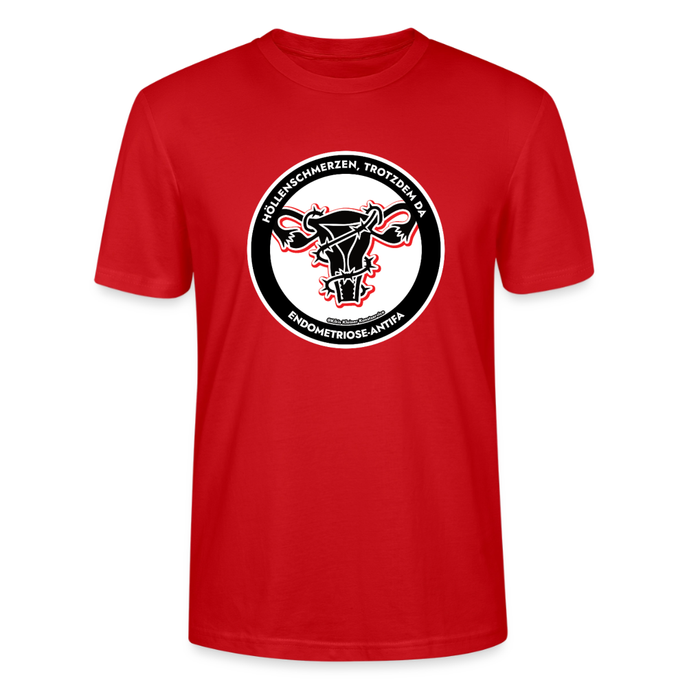 Endometriose-Antifa T-Shirt - Unisex & Bio - Rot