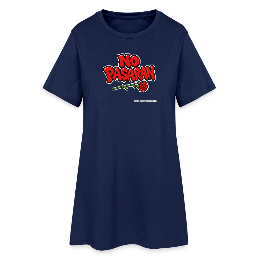 No Pasarán mit Nelke T-Shirt-Kleid - Light Navy