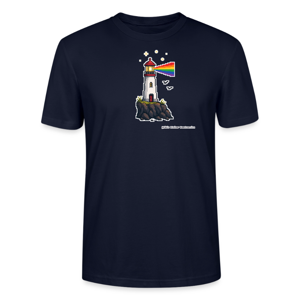 Regenbogen-Leuchtturm T-Shirt - Unisex & Bio - Navy