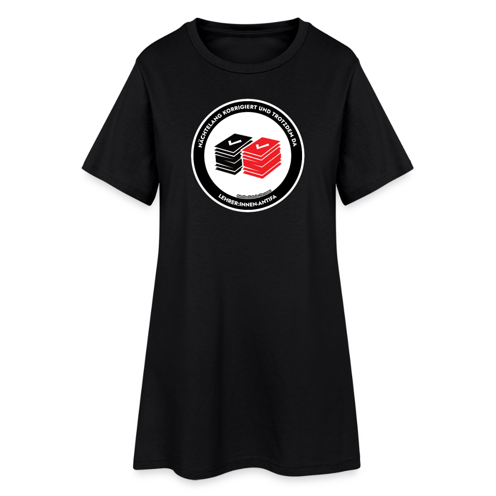 Lehrer:innen-Antifa T-Shirt-Kleid - Schwarz