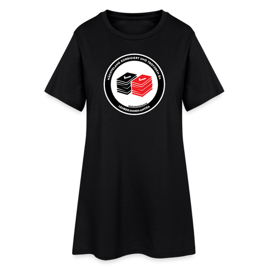 Lehrer:innen-Antifa T-Shirt-Kleid - Schwarz