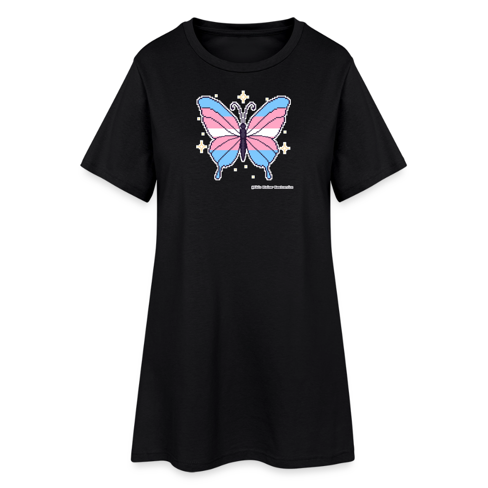 Trans-Schmetterling T-Shirt-Kleid - Schwarz