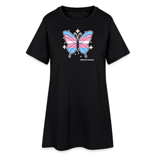 Trans-Schmetterling T-Shirt-Kleid - Schwarz