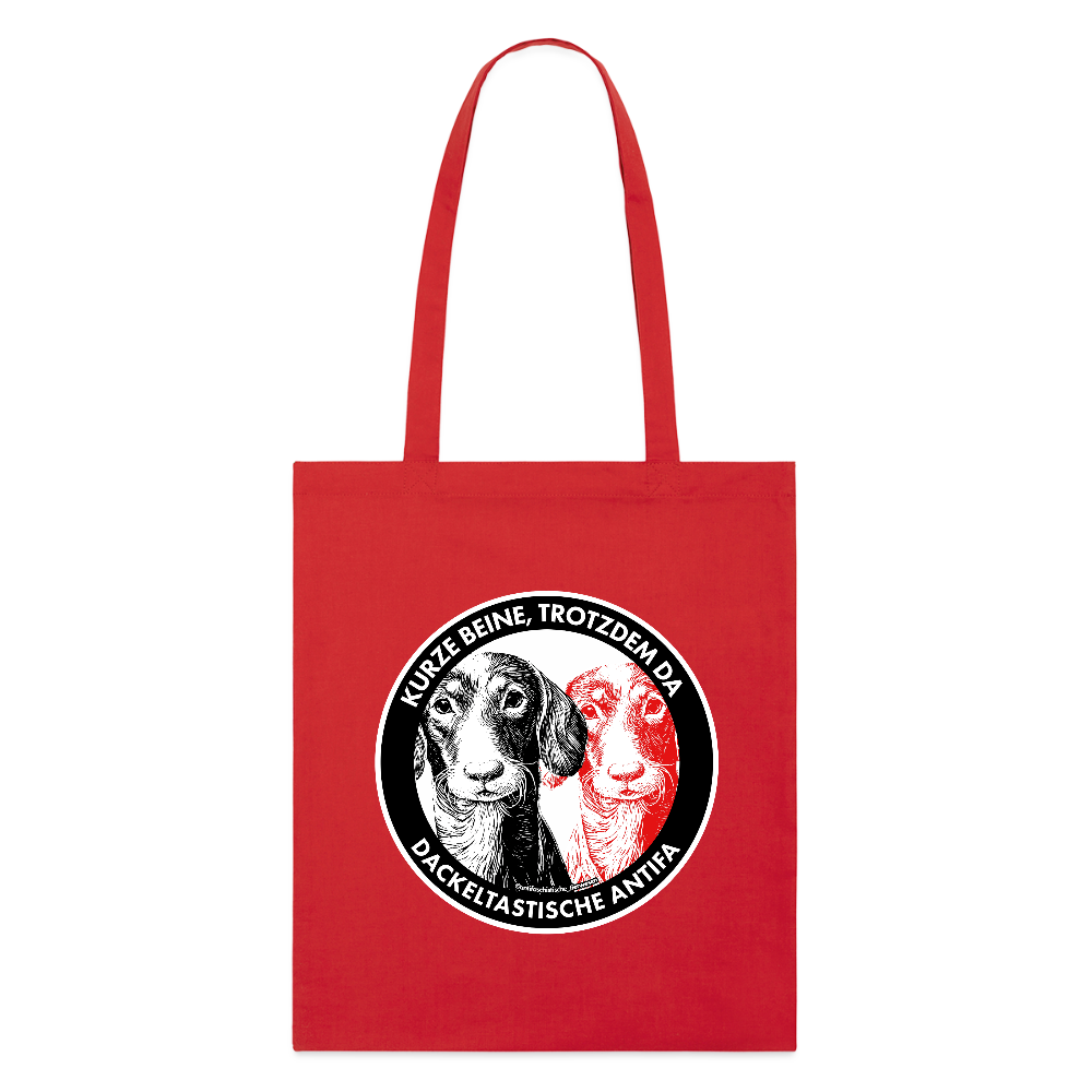 Dackeltastische Antifa Stoffbeutel - Unisex & Bio - Rot