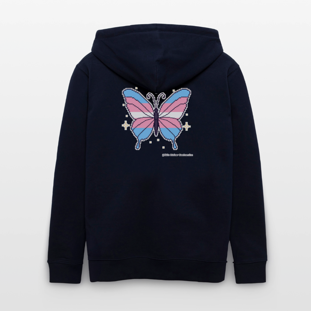 Trans-Schmetterling Kapuzenjacke - Unisex & Bio - Navy