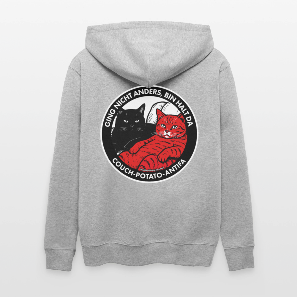 Couch-Potato-Antifa Kapuzenjacke - Unisex & Bio - Grau meliert