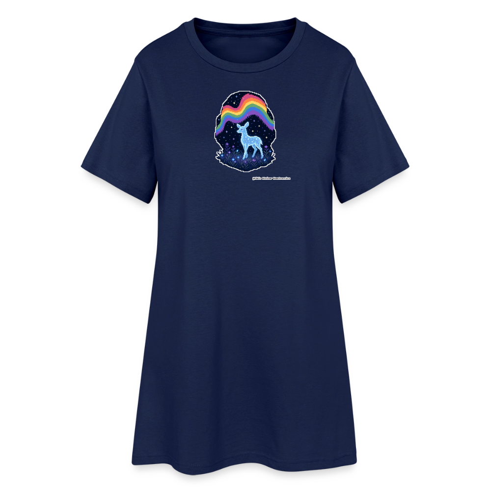 Reh im Polarlicht T-Shirt-Kleid - Light Navy
