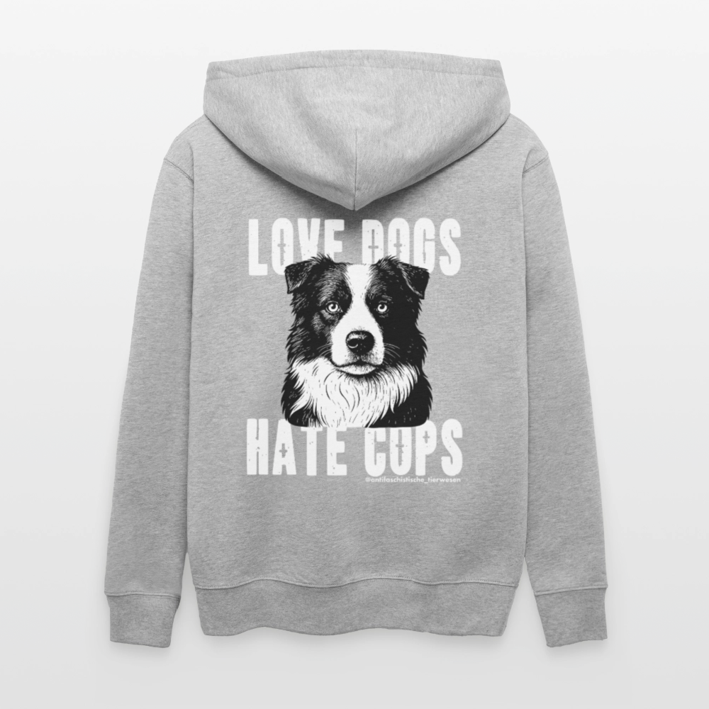 Love Dogs Kapuzenjacke - Unisex & Bio - Grau meliert