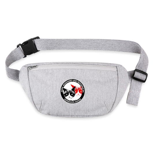 Depressive Antifa - Grumpy Cat Gürteltasche - Bio - Grau meliert