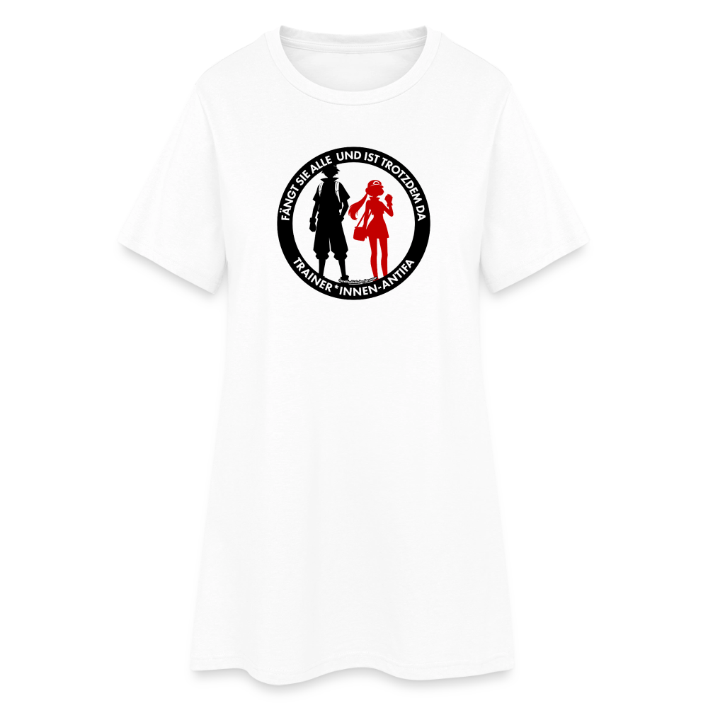 Trainer*innen-Antifa T-Shirt-Kleid - Weiß